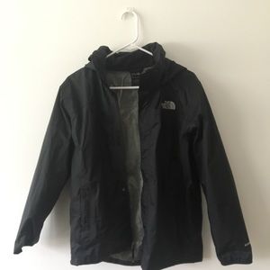 Black northface rain jacket